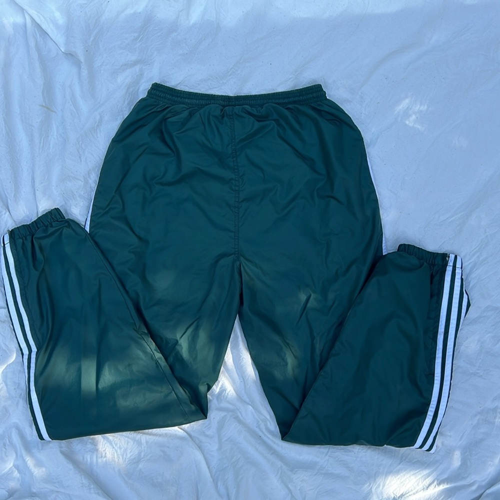 Vintage Adidas Dark Green Cotton Lined Joggers - Picture 5 of 6
